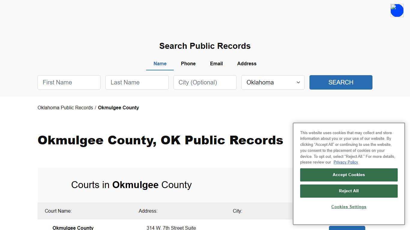 Okmulgee County, OK Public Court, Arrest and Inmate Records - ThePublicIndex