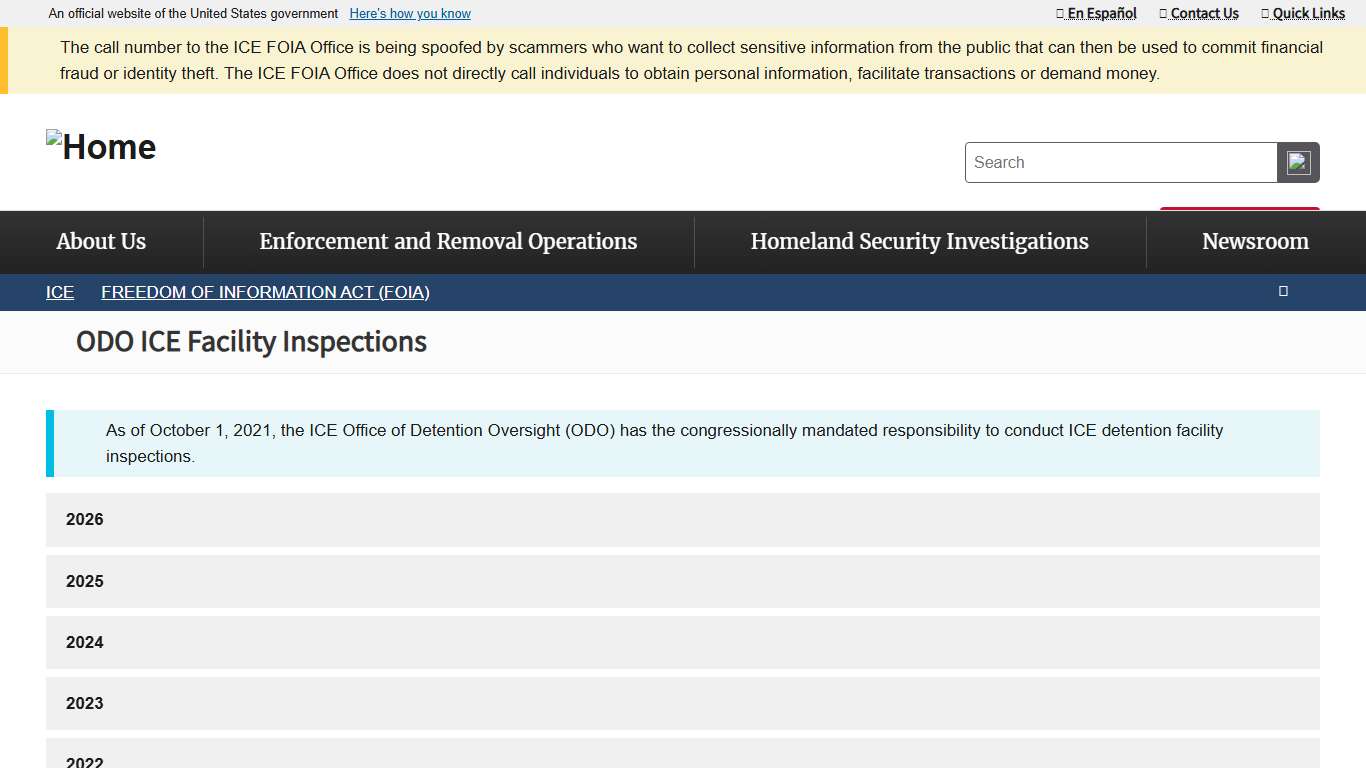 ODO ICE Facility Inspections ICE
